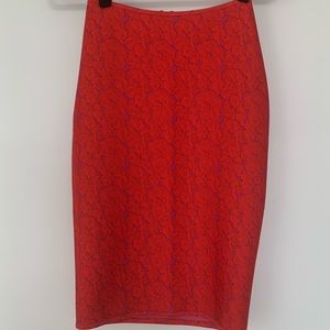 Cynthia rowley red pencil skirt size 2 stretchy